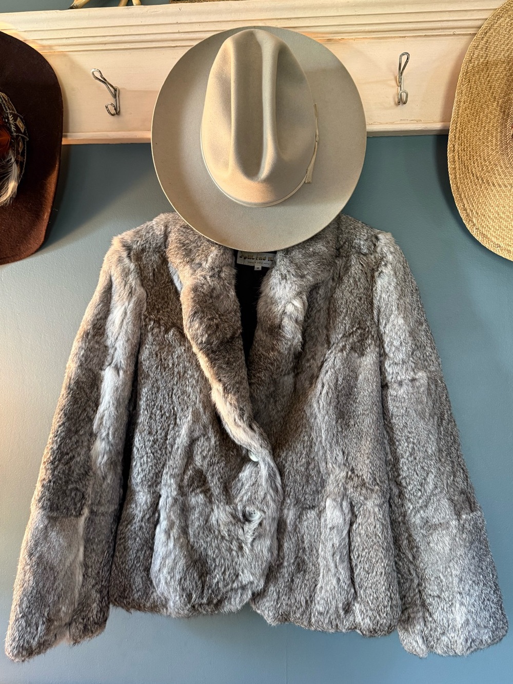 Vintage rabbit Fur coat Jacket